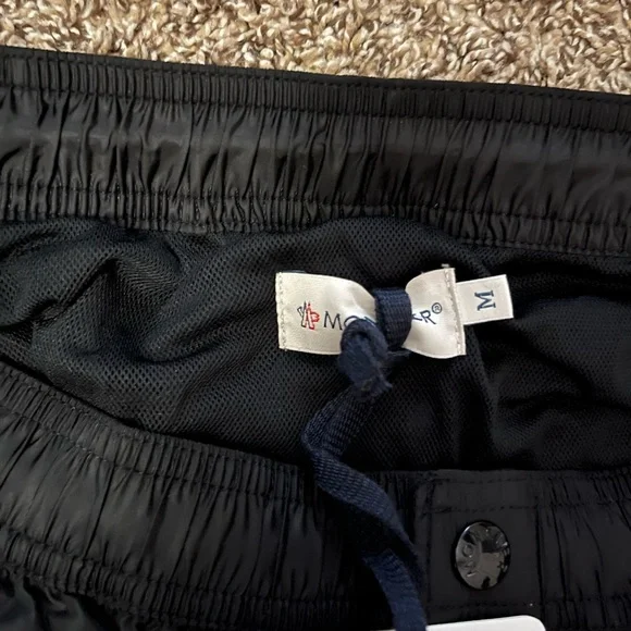 Moncler Black Swim Trunks with Red Stripe - Picture 3 of 4